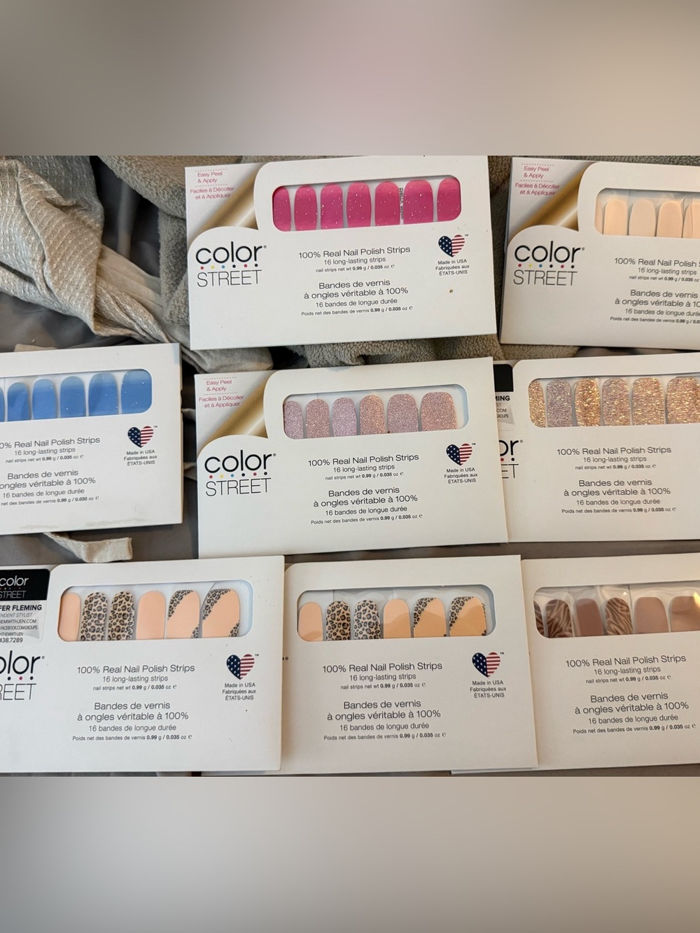 Color Street Mixed Sets — Pink, Nude, Blue & Glitter Press-On Nail Strips